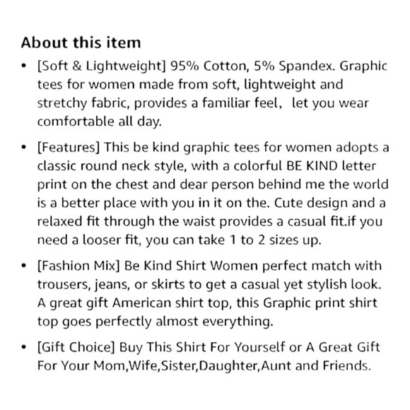 Dear Person Behind ME T Shirt, Be Kind Shirt Women’s Casual Tee Size Large NWT - Picture 4 of 12